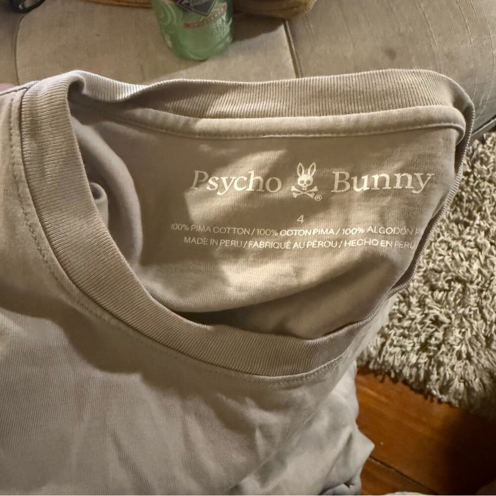 PSYCHO BUNNY Pima cotton streetwear classic long sleeve tshirt 4 - Picture 2 of 4
